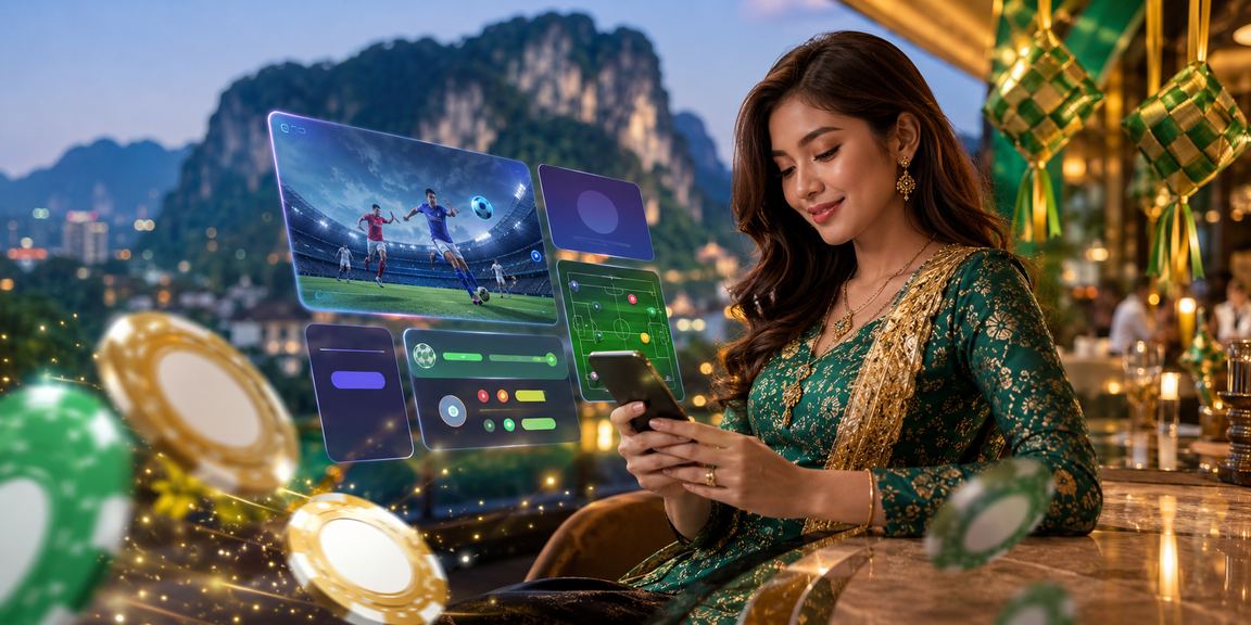Pemain menikmati permainan jackpot Hari Raya di platform mudah alih ds5